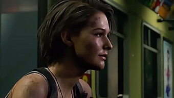 Jill Valentine Saa Massiivisen Kyrvän Tässä Kuumassa 3d-Animaatiossa